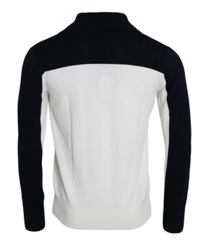 Dolce &amp; Gabbana Jersey tipo jersey con cuello henley SICILY blanco y negro