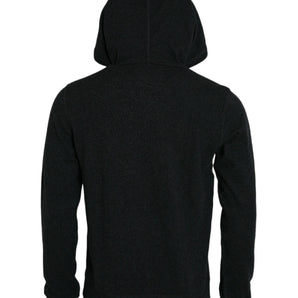 Dolce & Gabbana Dark Gray Cashmere Hooded Pullover Sweater