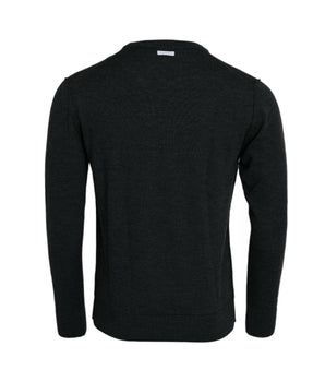 Dolce & Gabbana Dark Gray Wool Crew Neck Pullover Sweater