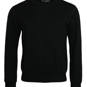 Dolce &amp; Gabbana Black Cotton Long Sleeves Sweatshirt Sweater