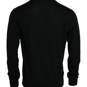 Dolce &amp; Gabbana Black Cashmere Knit Long Sleeves Cardigan Sweater