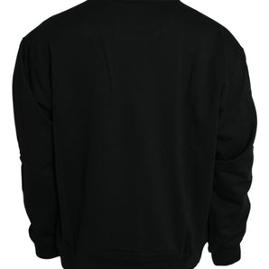 Dolce & Gabbana Black Logo Cotton Long Sleeves Sweatshirt Sweater