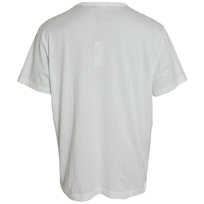 Dolce & Gabbana White Logo Embossed Cotton Crewneck T-shirt