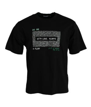 Dolce &amp; Gabbana camiseta negra con cuello redondo Love Always