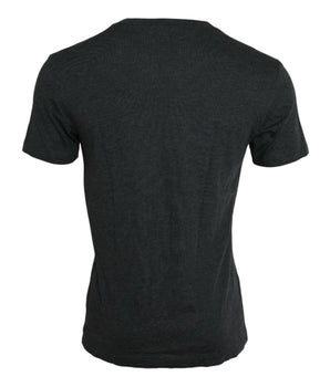 Dolce & Gabbana Gray Logo Print Crewneck Short Sleeve T-shirt