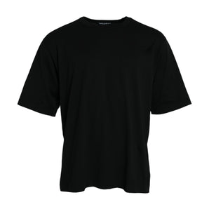 Dolce &amp; Gabbana Black Logo Embossed Crew Neck Short Sleeves T-shirt