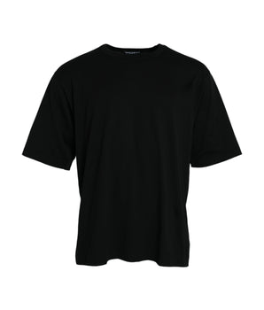 Dolce & Gabbana Black Logo Embossed Crew Neck Short Sleeves T-shirt