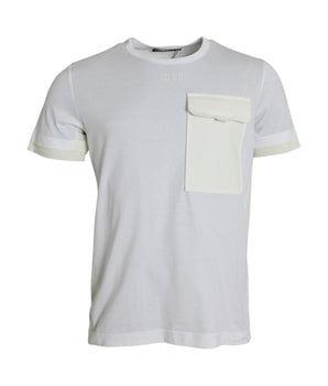 Dolce &amp; Gabbana Camiseta blanca de manga corta con bolsillo de algodón