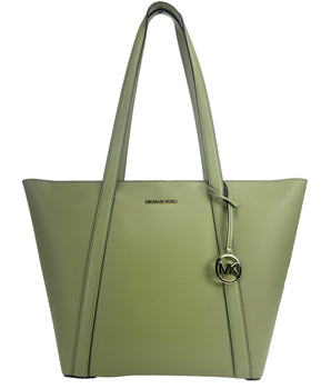 Michael Kors Large Pratt Shoulder Zip Tote Bag Light Sage