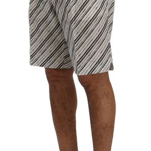 Dolce &amp; Gabbana Elegant Striped Cotton-Linen Shorts