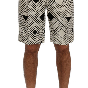 Dolce &amp; Gabbana Chic Striped Casual Shorts - Hemp &amp; Linen Blend