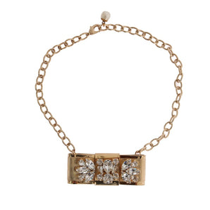 Dolce &amp; Gabbana Elegant Gold Crystal Statement Choker