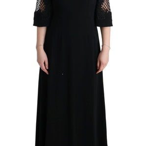 Dolce & Gabbana Elegant Black Floral Maxi Dress