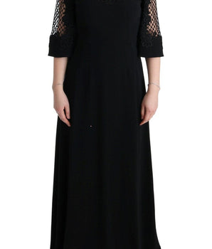 Dolce & Gabbana Elegant Black Floral Maxi Dress Dolce & Gabbana 