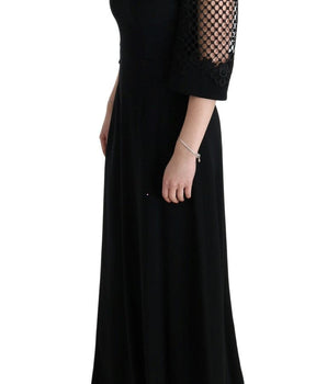 Dolce & Gabbana Elegant Black Floral Maxi Dress Dolce & Gabbana 