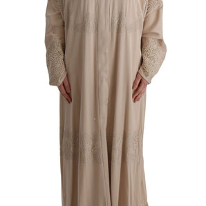 Dolce &amp; Gabbana Elegant Beige Cape Kaftan Dress