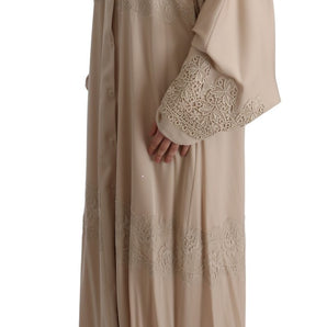 Dolce &amp; Gabbana Elegant Beige Cape Kaftan Dress