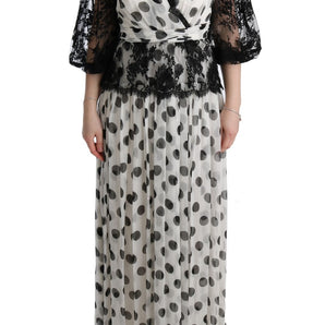 Dolce & Gabbana Elegant Polka Dotted Full Length Gown