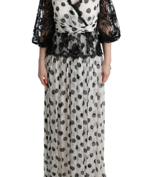 Dolce & Gabbana Elegant Polka Dotted Full Length Gown Dolce & Gabbana 