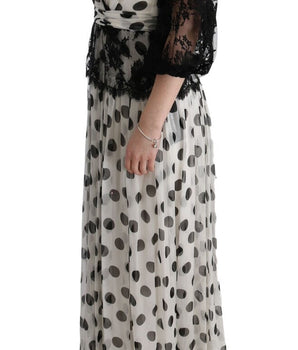 Dolce & Gabbana Elegant Polka Dotted Full Length Gown Dolce & Gabbana 