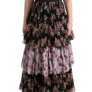 Dolce & Gabbana Elegant Floral Shift Dress in Multicolor Silk Blend