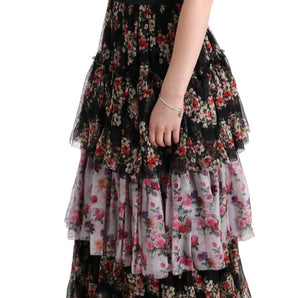 Dolce &amp; Gabbana Elegant Floral Shift Dress in Multicolor Silk Blend