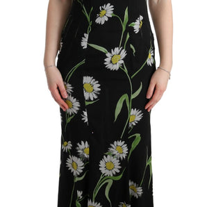 Dolce &amp; Gabbana Sunflower Print Full Length Sheath Dress