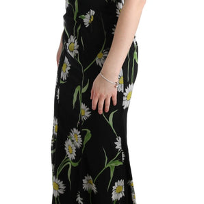 Dolce &amp; Gabbana Sunflower Print Full Length Sheath Dress