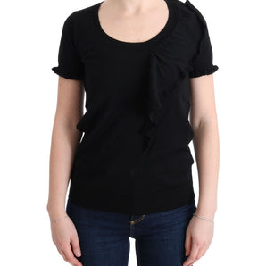 MARGHI LO' Elegant Black Lana Wool Top