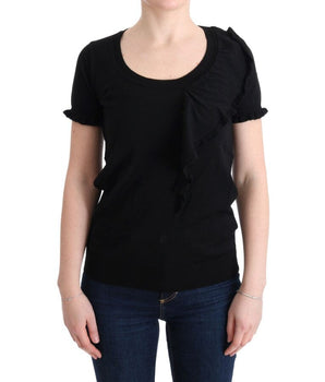 MARGHI LO' Elegant Black Lana Wool Top MARGHI LO' 