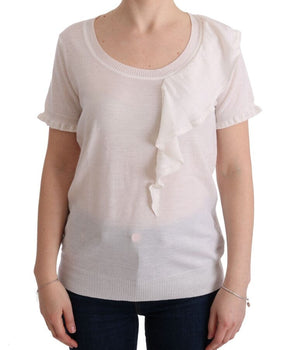 MARGHI LO' Elegant White Lana Wool Top MARGHI LO' 