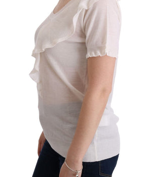 MARGHI LO' Elegant White Lana Wool Top MARGHI LO' 