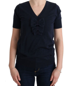MARGHI LO' Elegant Blue Wool Top - Chic Everyday Elegance MARGHI LO' 