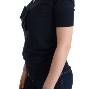 MARGHI LO' Elegant Blue Wool Top - Chic Everyday Elegance