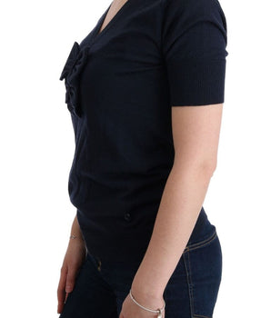 MARGHI LO' Elegant Blue Wool Top - Chic Everyday Elegance MARGHI LO' 