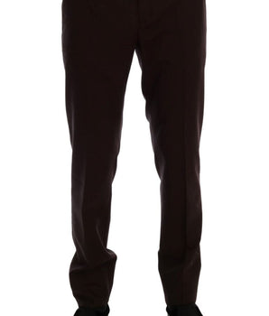 Dolce & Gabbana Elegant Slim Fit Formal Trousers in Purple Dolce & Gabbana 