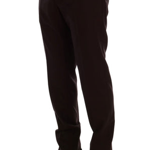 Dolce &amp; Gabbana Elegant Slim Fit Formal Trousers in Purple