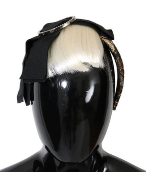 Dolce & Gabbana Black Crystal White Diadem Headband Dolce & Gabbana 