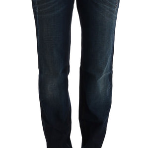 Costume National Elegant Blue Regular Fit Cotton Jeans