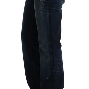 Costume National Elegant Blue Regular Fit Cotton Jeans