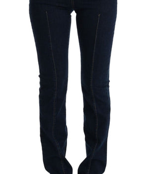 Costume National Blue Cotton Bootcut Flared Jeans Costume National 