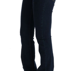 Costume National Chic Flared Cotton Jeans in Blue