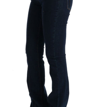 Costume National Blue Cotton Bootcut Flared Jeans Costume National 