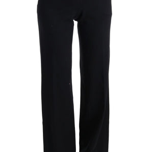 Ermanno Scervino Chic pantalones formales con corte de bota en negro