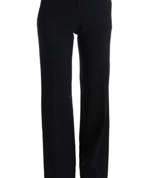 Ermanno Scervino Black Viscose Flare Bootcut Pants