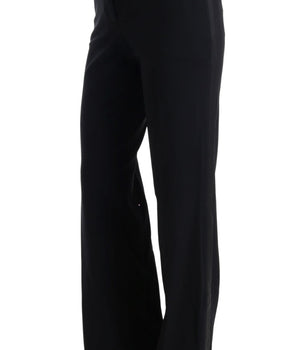 Ermanno Scervino Black Viscose Flare Bootcut Pants