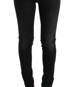 Acht Black Denim Cotton Bottoms Slim Fit Jeans