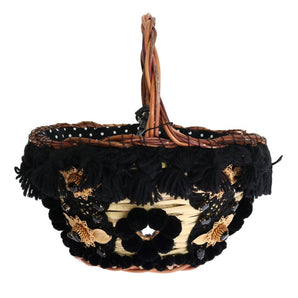 Dolce &amp; Gabbana Bolso bombonera elegante de piel de serpiente de paja en beige y negro