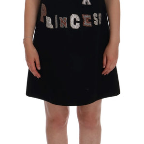 Dolce &amp; Gabbana Black Wool Crystal Princess Dress