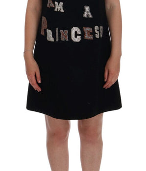 Dolce & Gabbana Black Wool Crystal Princess Dress Dolce & Gabbana 